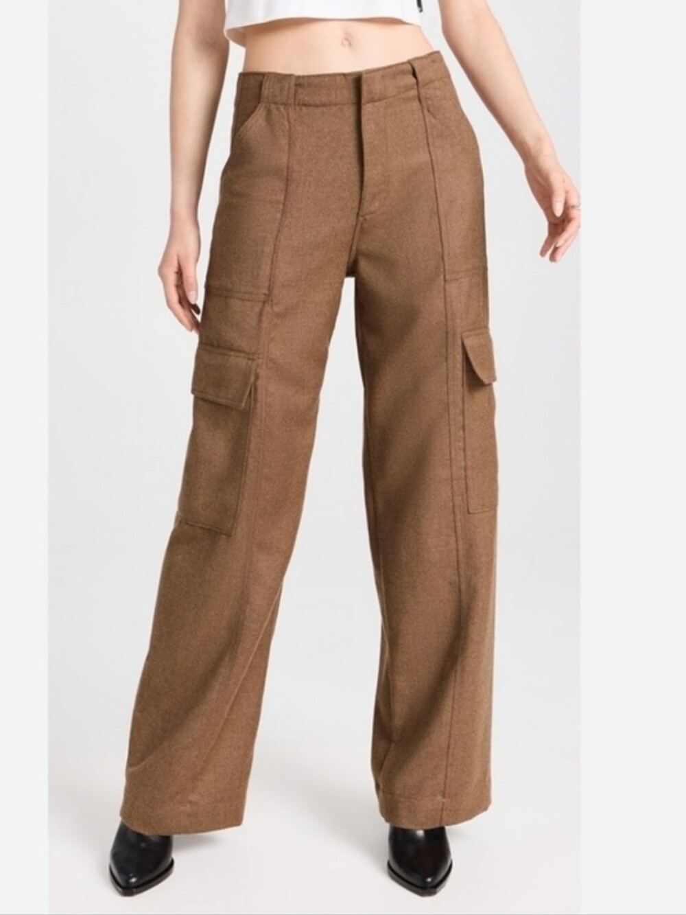 Adriano Goldschmied EmRata Amia Wool Wide Leg Cargo Pants - Picture 4 of 15